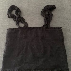 Black frilly crop top